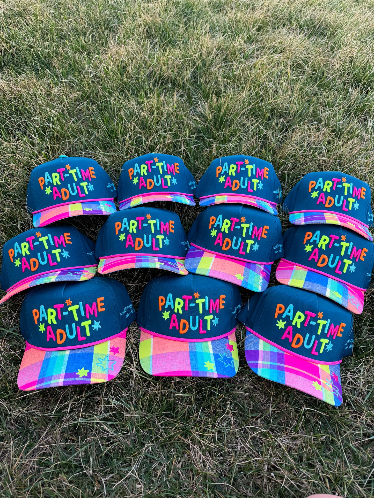 Part Time Adult Trucker Hat🌈💙