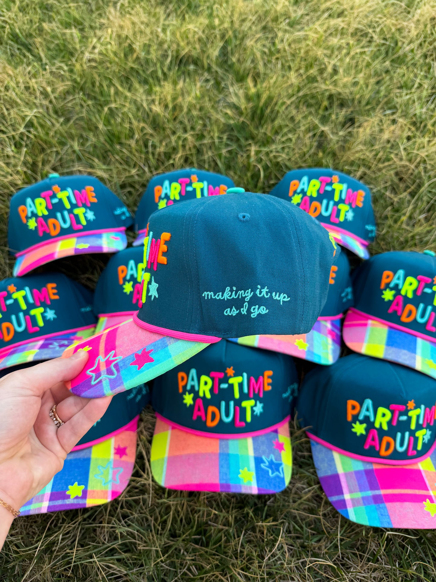 Part Time Adult Trucker Hat🌈💙