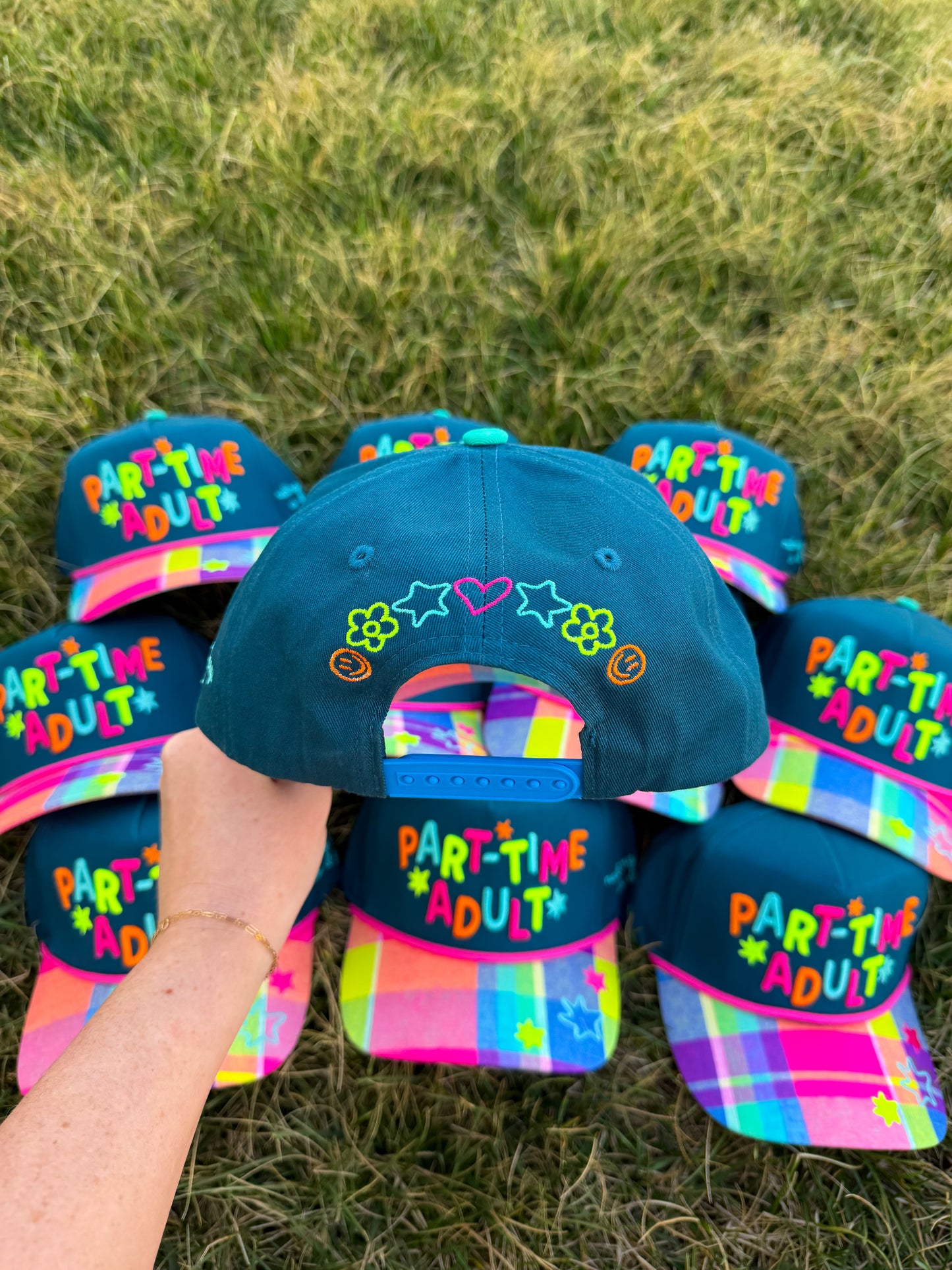 Part Time Adult Trucker Hat🌈💙