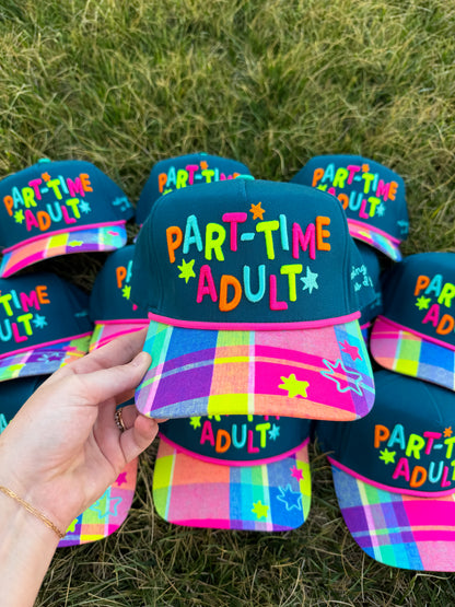 Part Time Adult Trucker Hat🌈💙