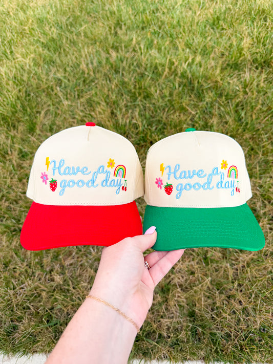 Have A Good Day Trucker Hat🍓🌈